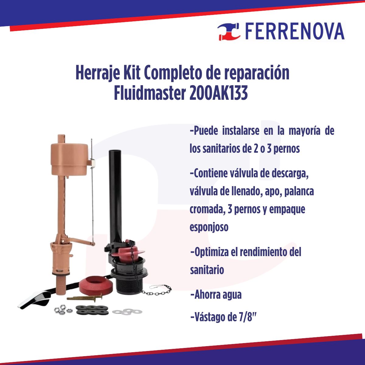 Herraje Kit Completo De Reparación Fluidmaster 200AK133