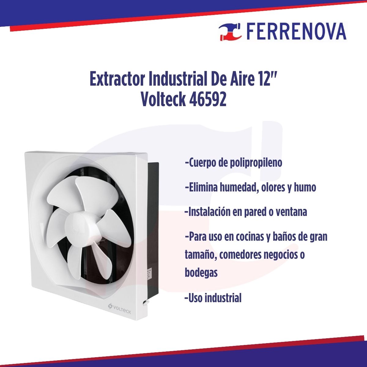 Extractor Industrial De Aire 12" Volteck 46592