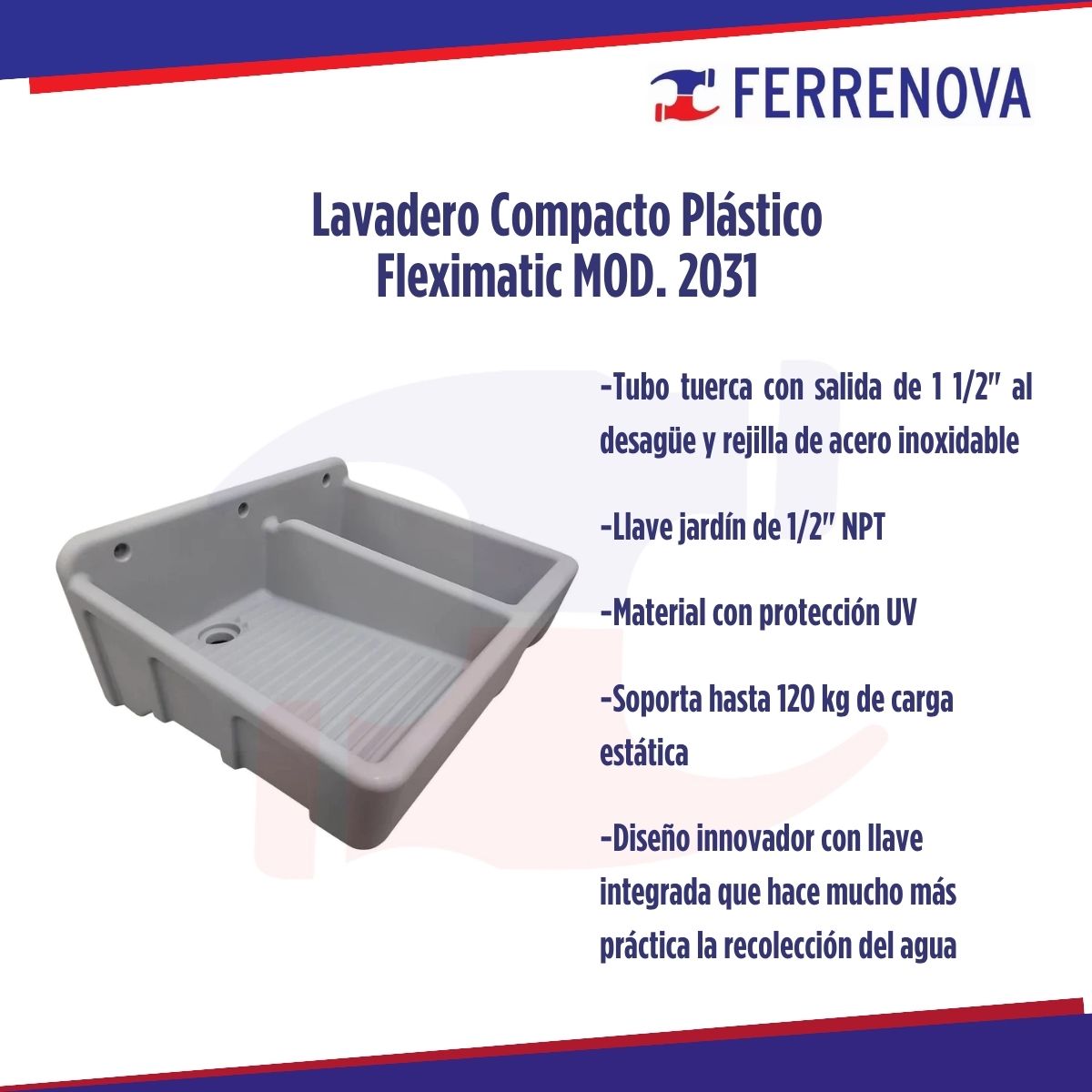 Lavadero Compacto Plástico Fleximatic Mod. 2031