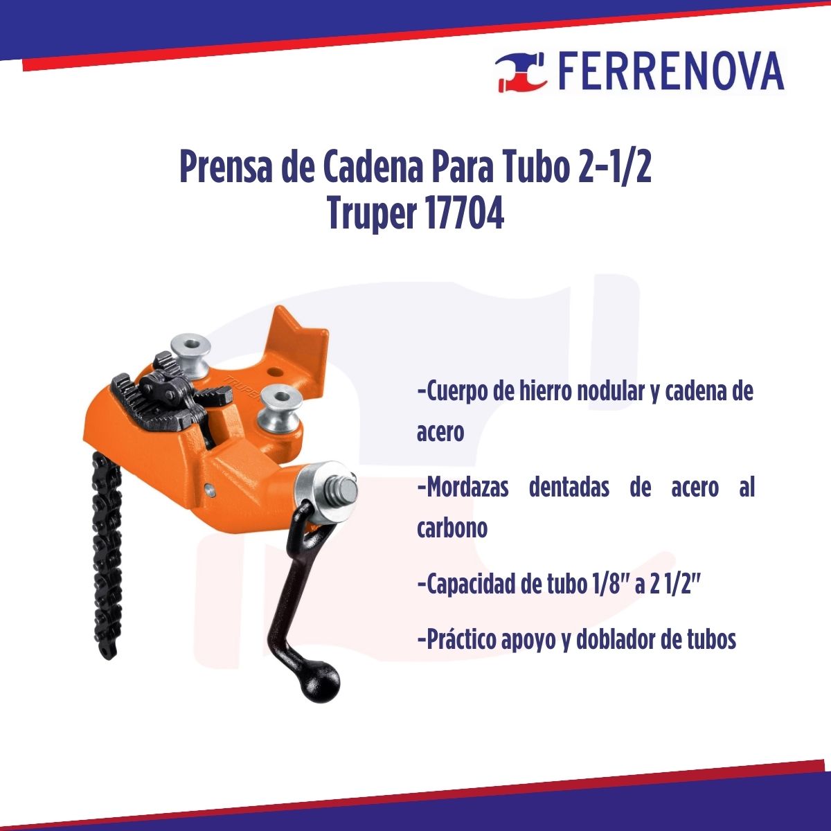 Prensa De Cadena Para Tubo 2-1/2 Truper 17704