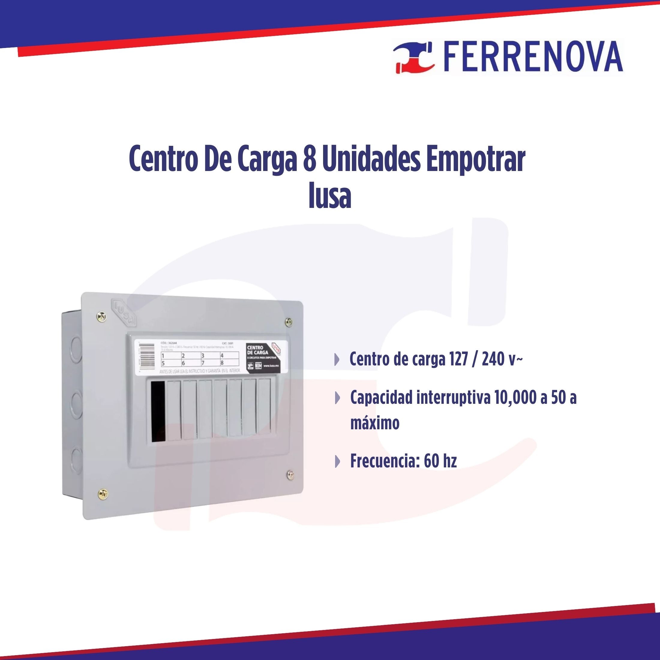 Centro De Carga 8 Unidades Empotrar  Iusa