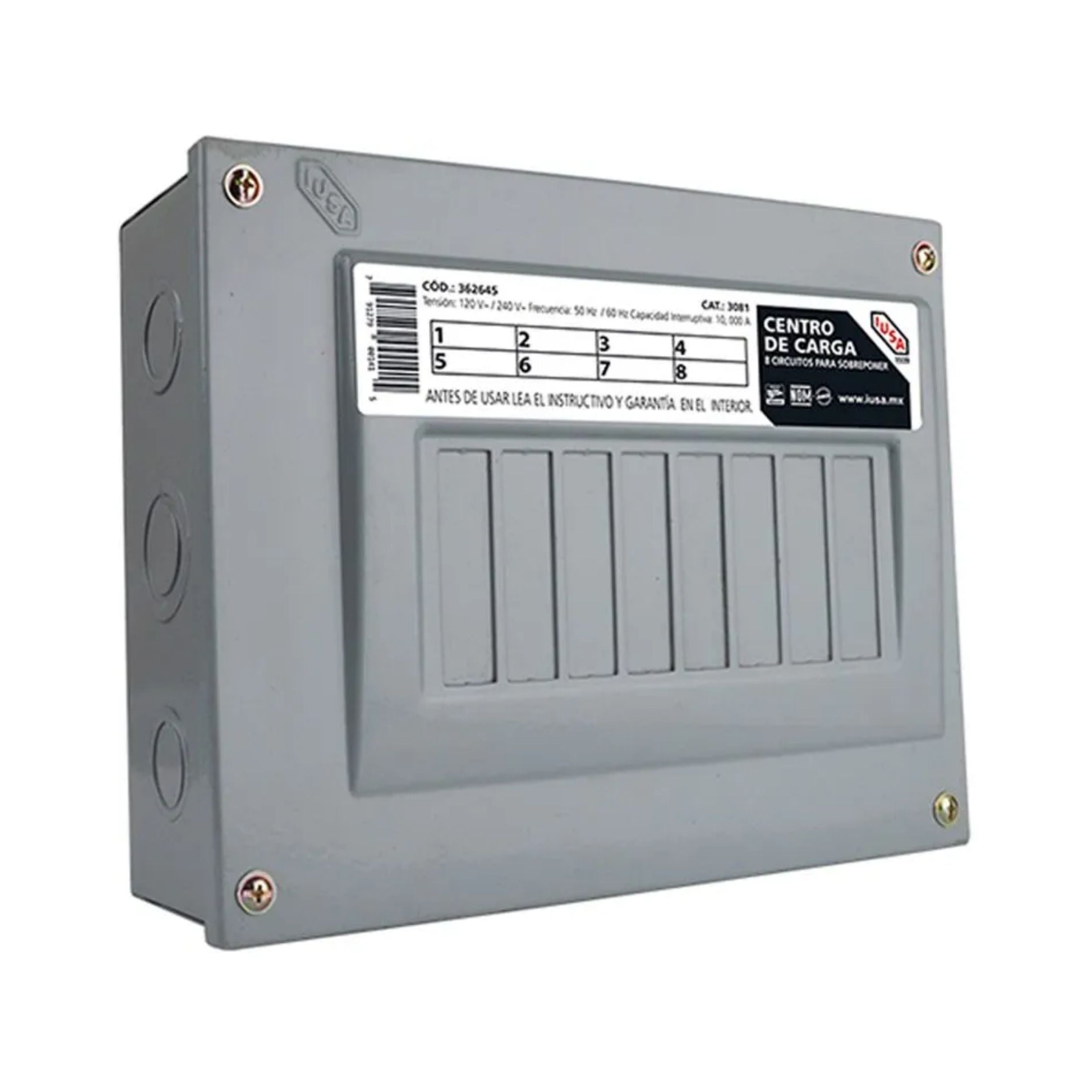 Centro De Carga 8 Unidades Sobreponer  Iusa