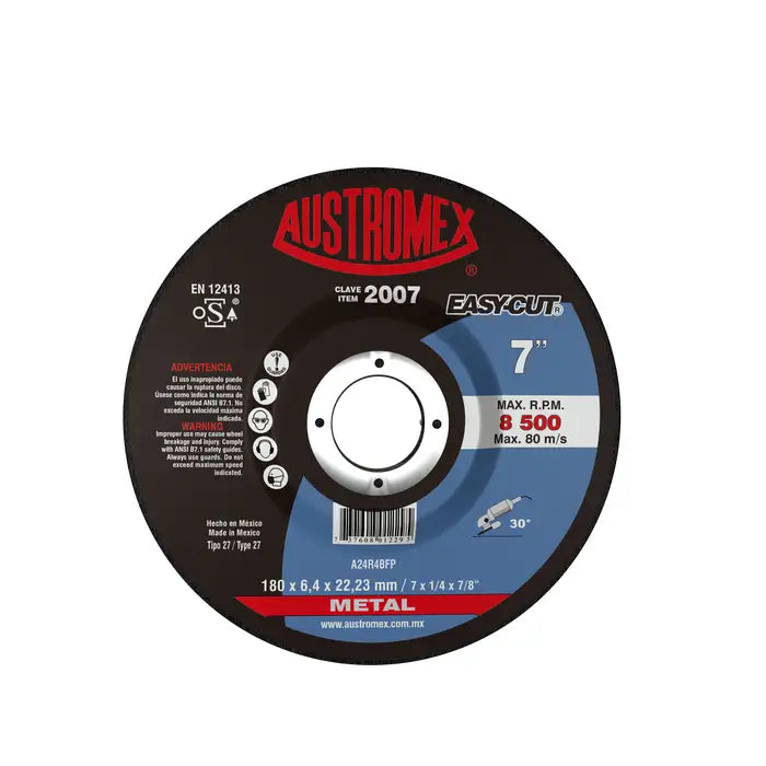 Disco Tipo 27 2007 Desbaste Metal 7" Austromex