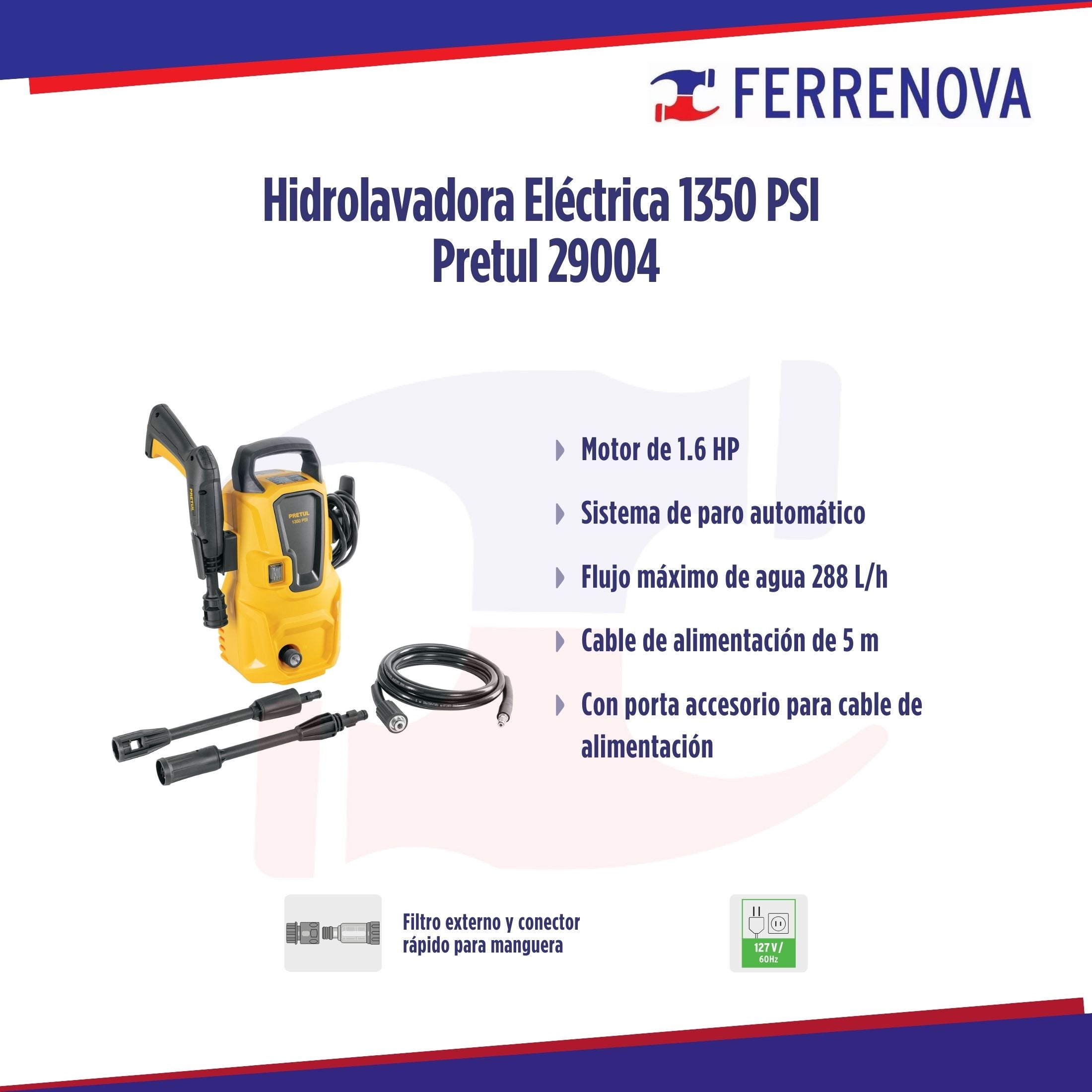 Hidrolavadora Eléctrica 1350 PSI Pretul 29004