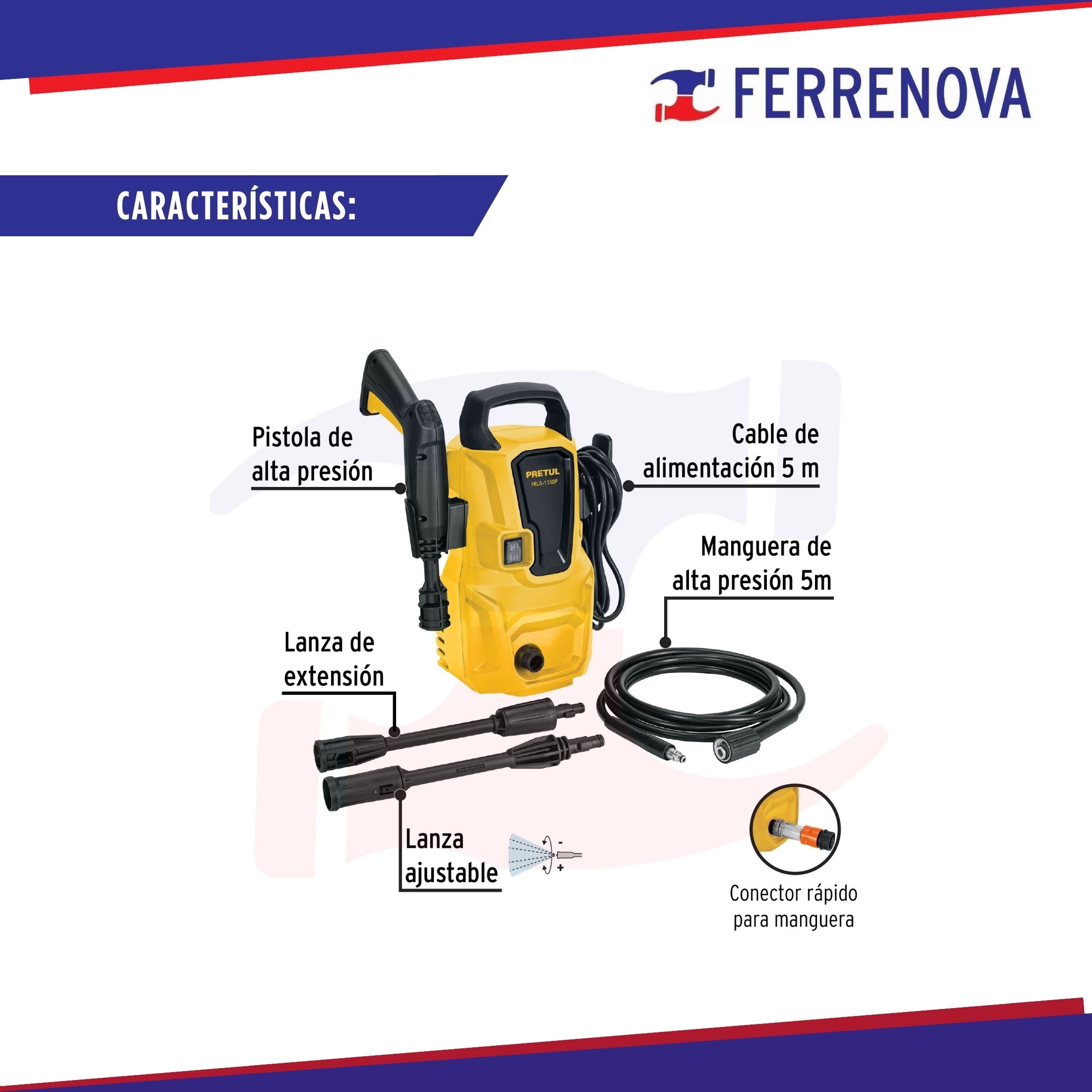 Hidrolavadora Eléctrica 1350 PSI Pretul 29004