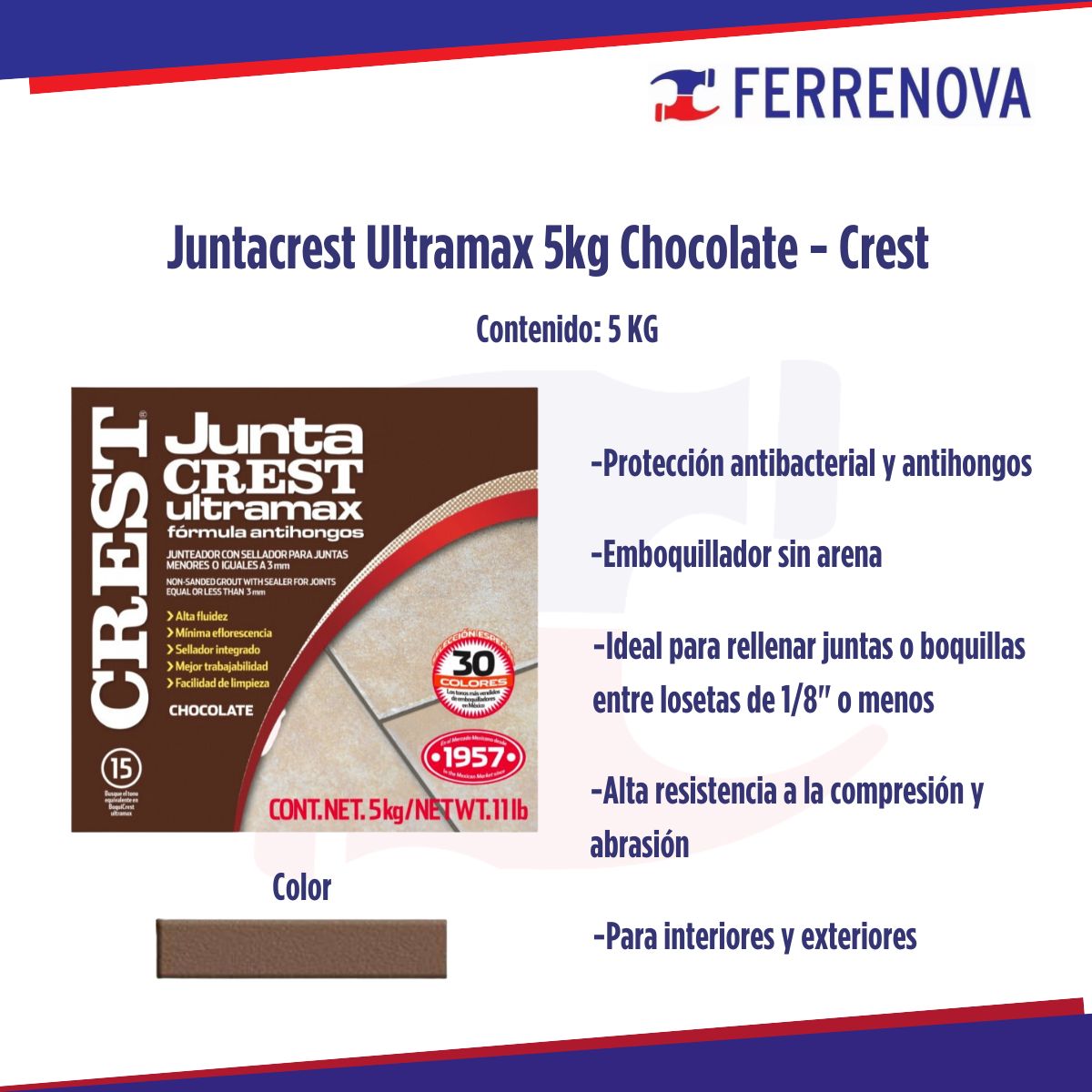Juntacrest Ultramax 5kg Chocolate - Crest