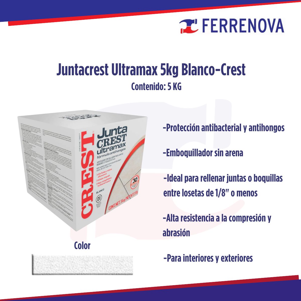 Juntacrest Ultramax 5kg Blanco - Crest