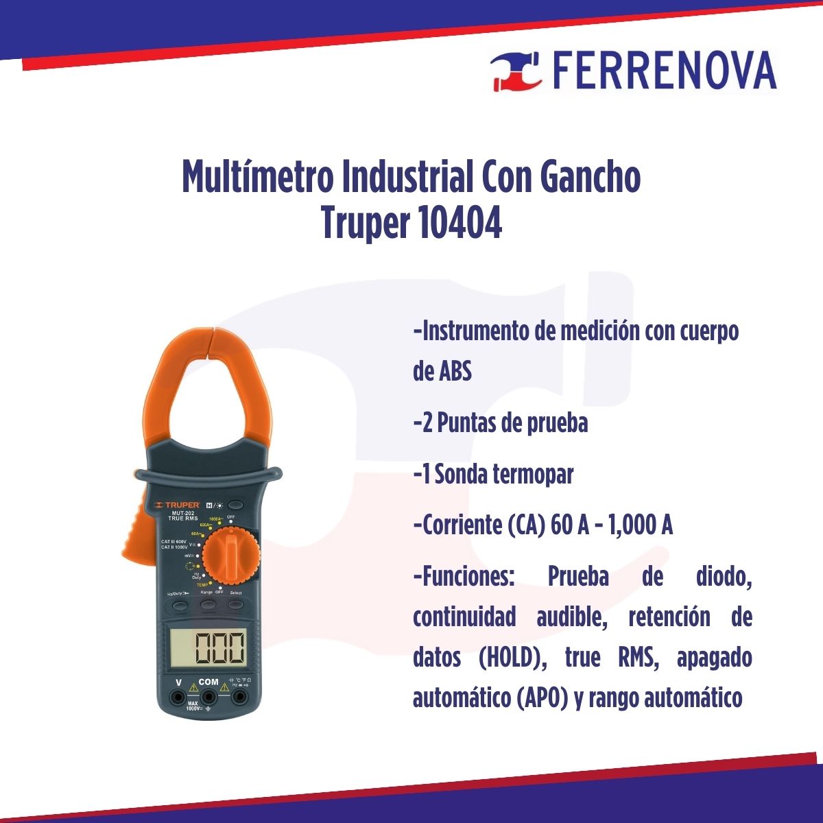 Multímetro Industrial Con Gancho Truper 10404