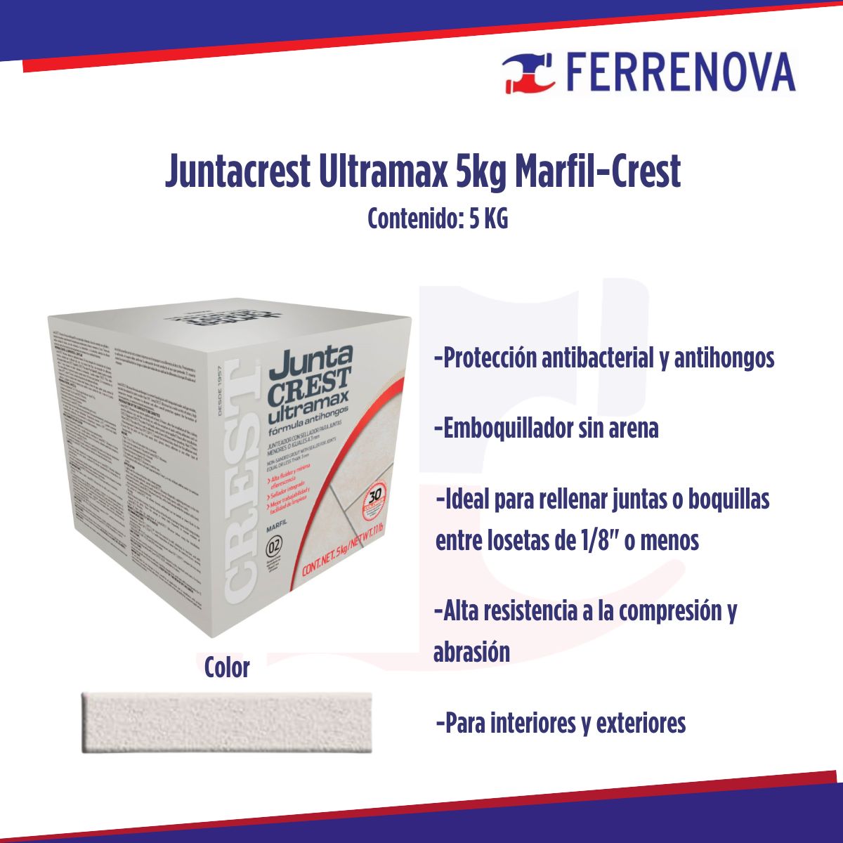 Juntacrest Ultramax 5kg Marfil - Crest