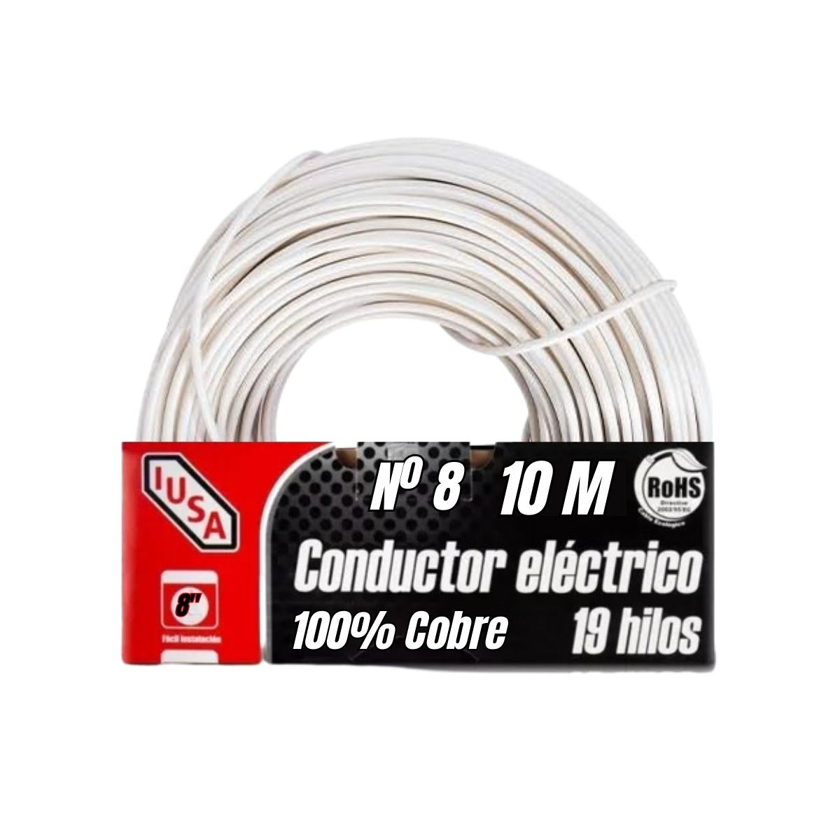Cable Eléctrico De Cobre Thw Calibre 8 Rollo 10 M Iusa