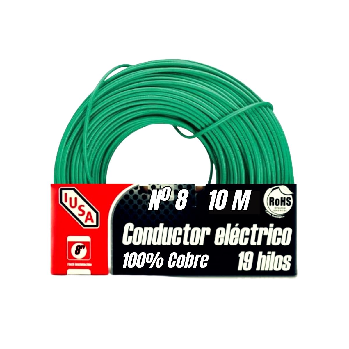 Cable Eléctrico De Cobre Thw Calibre 8 Rollo 10 M Iusa