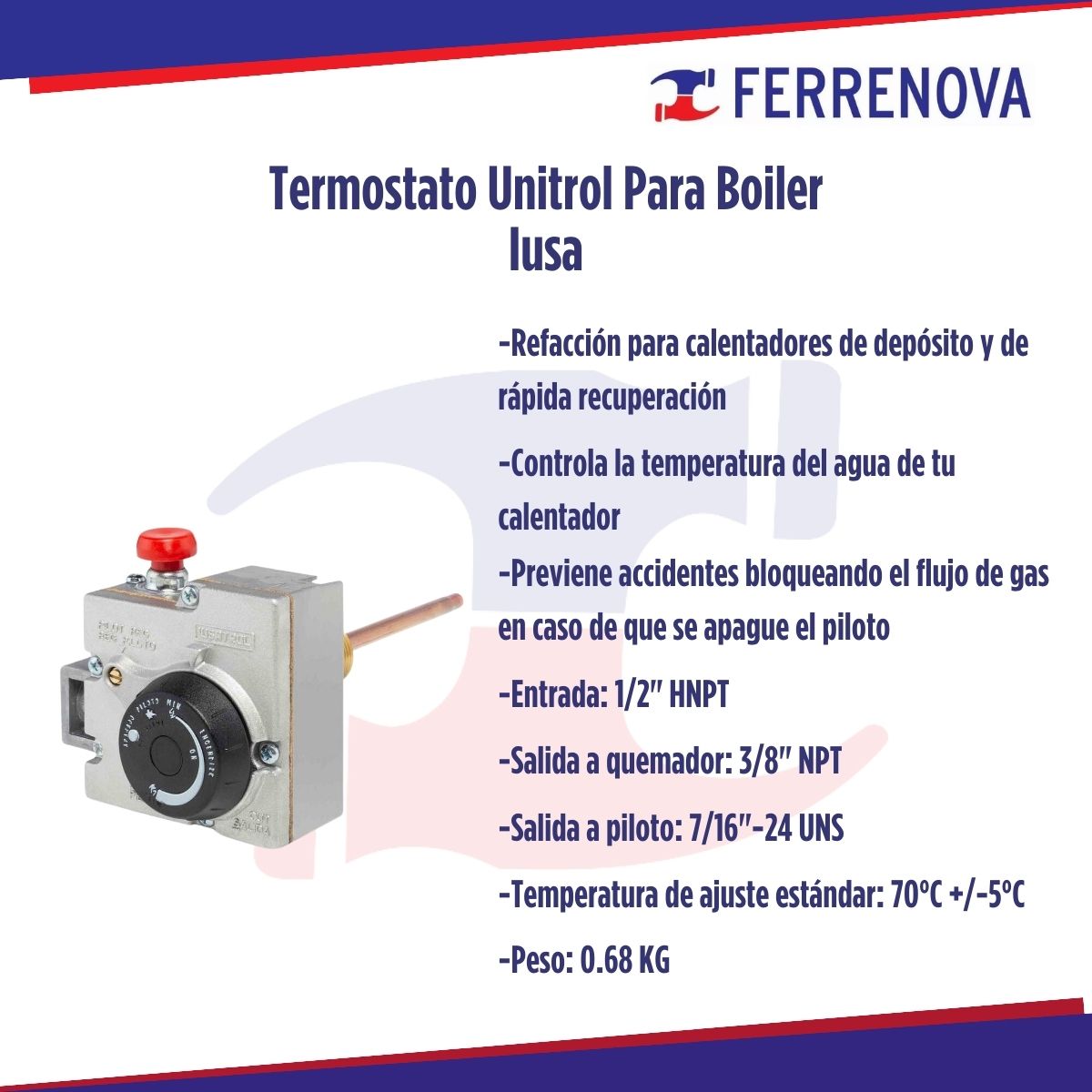 Termostato Unitrol Para Boiler Iusa