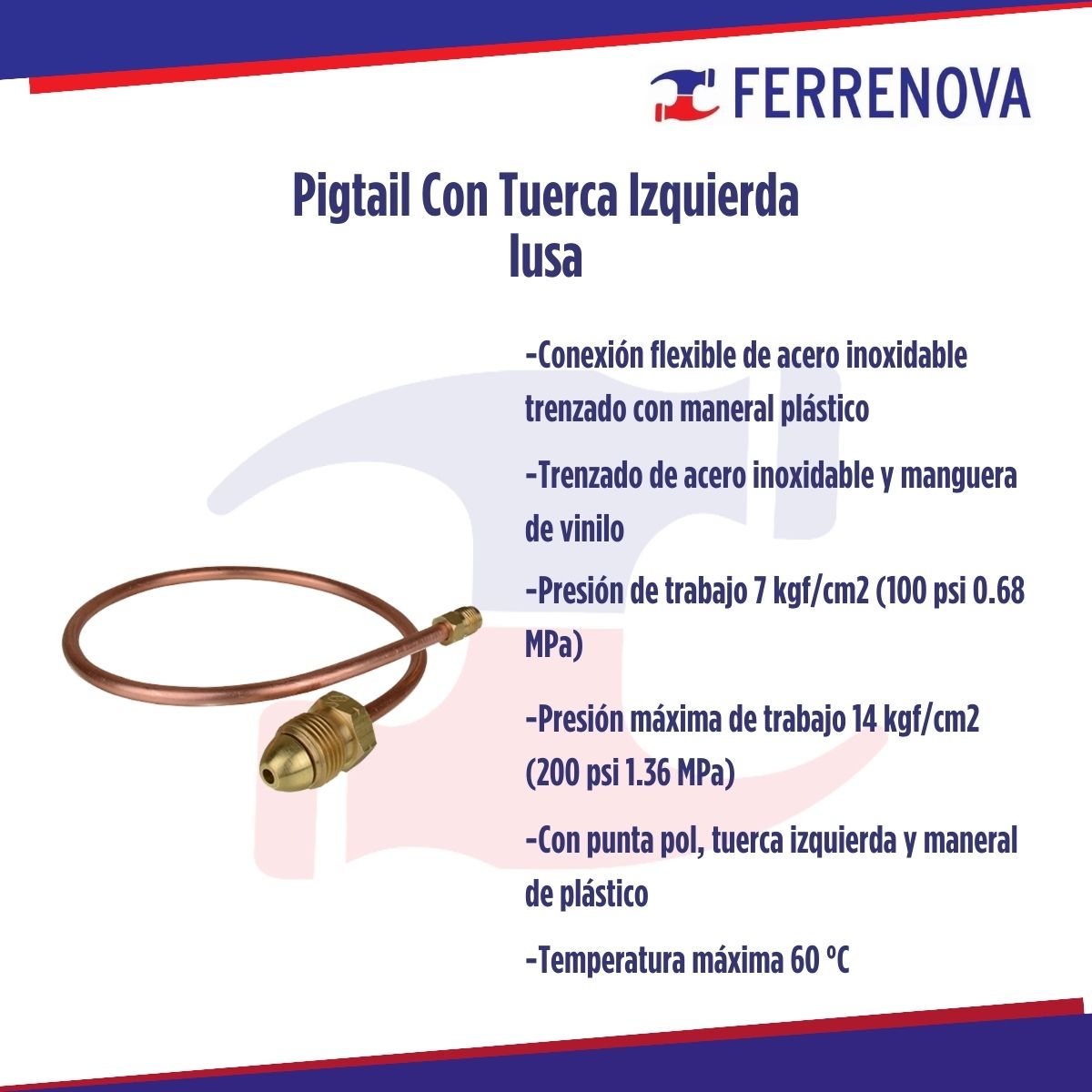 Pigtail Con Tuerca Izquierda Iusa