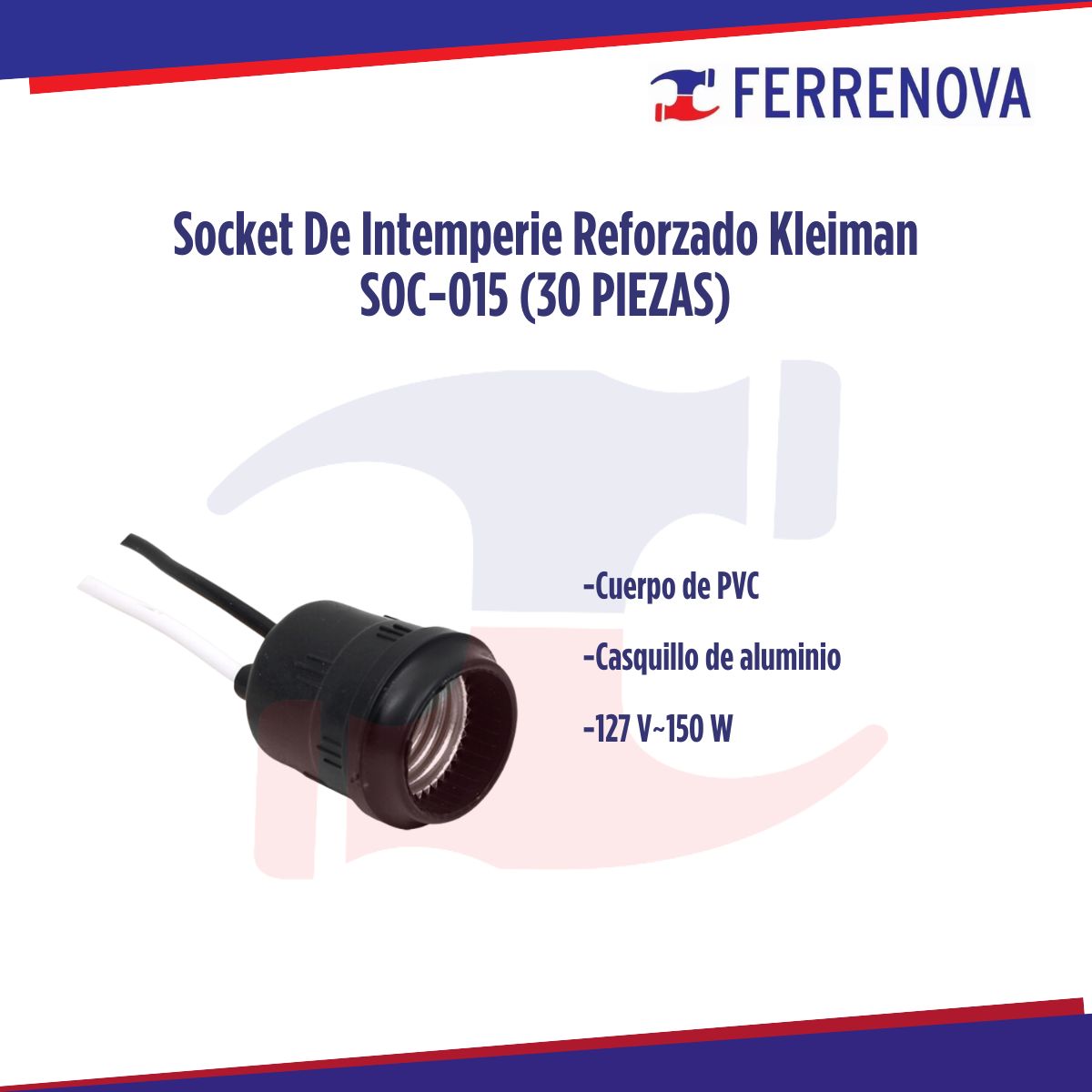 Socket De Intemperie Reforzado Kleiman SOC-015 (30 PIEZAS)