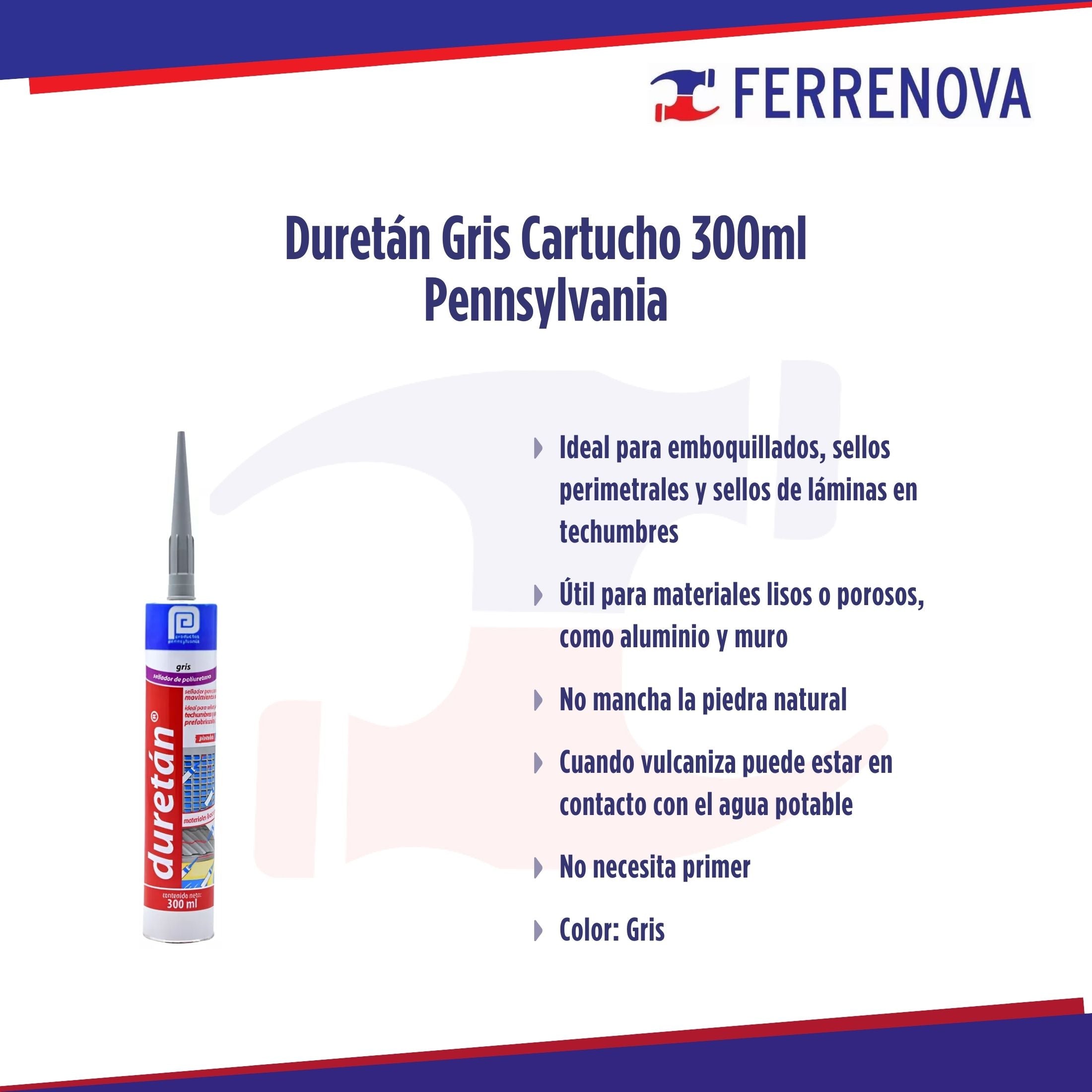 Duretán Gris Cartucho 300ml Pennsylvania