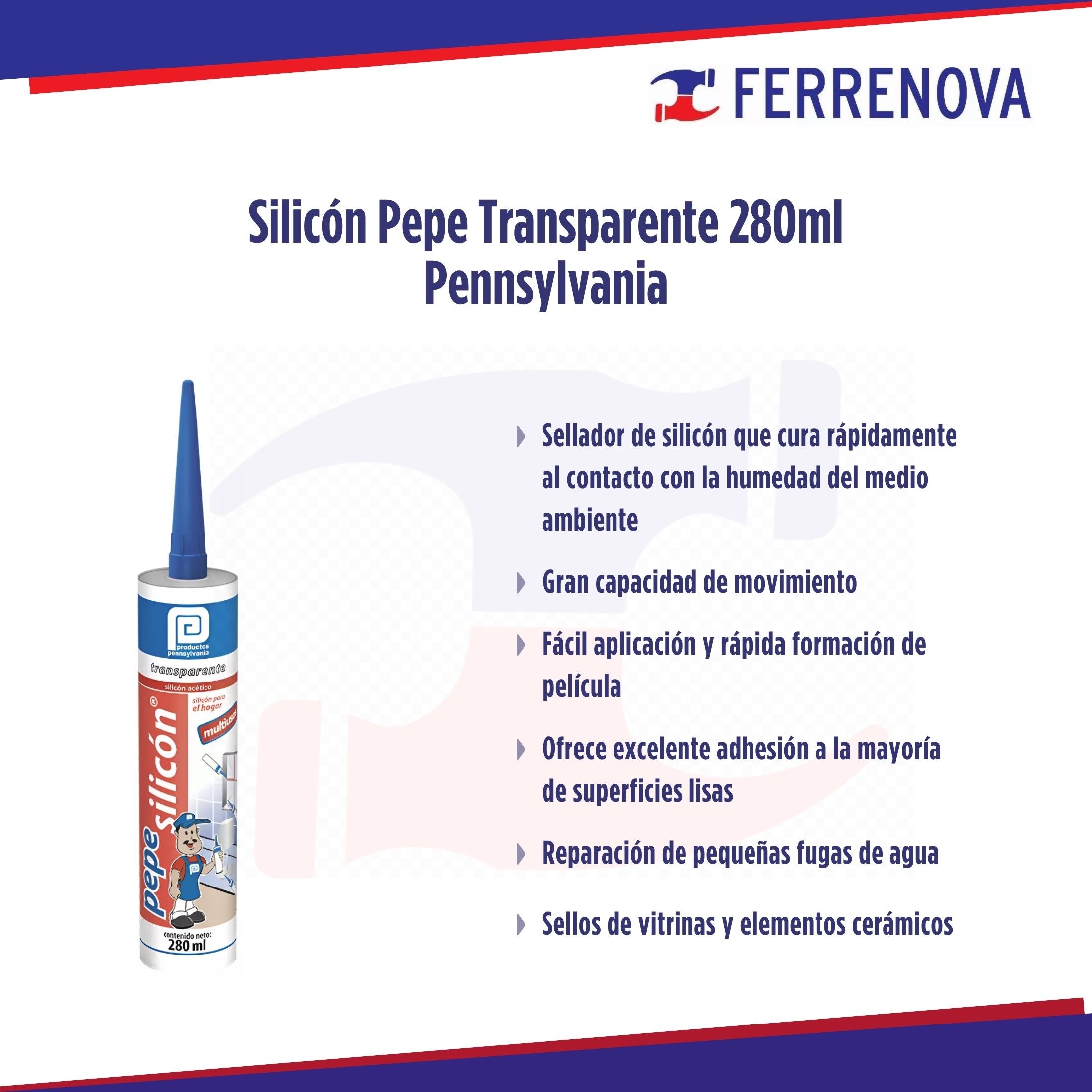 Silicón Pepe Transparente 280ml Pennsylvania