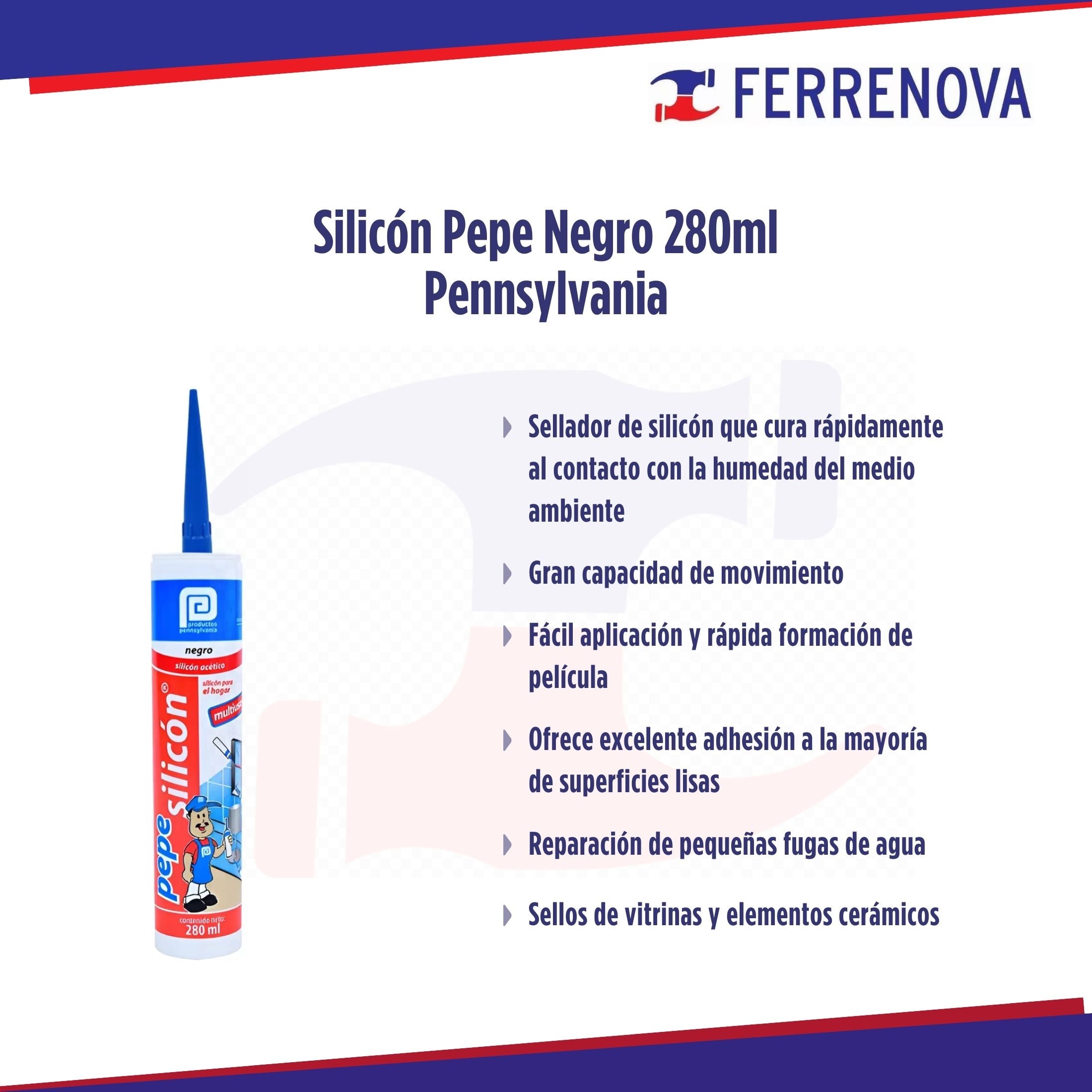Silicón Pepe Negro 280ml Pennsylvania