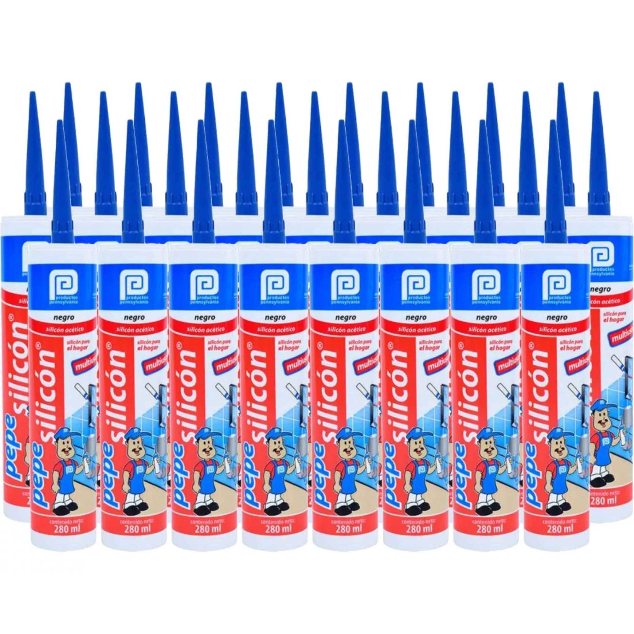 Silicón Pepe Negro 280ml Pennsylvania (25 Piezas)