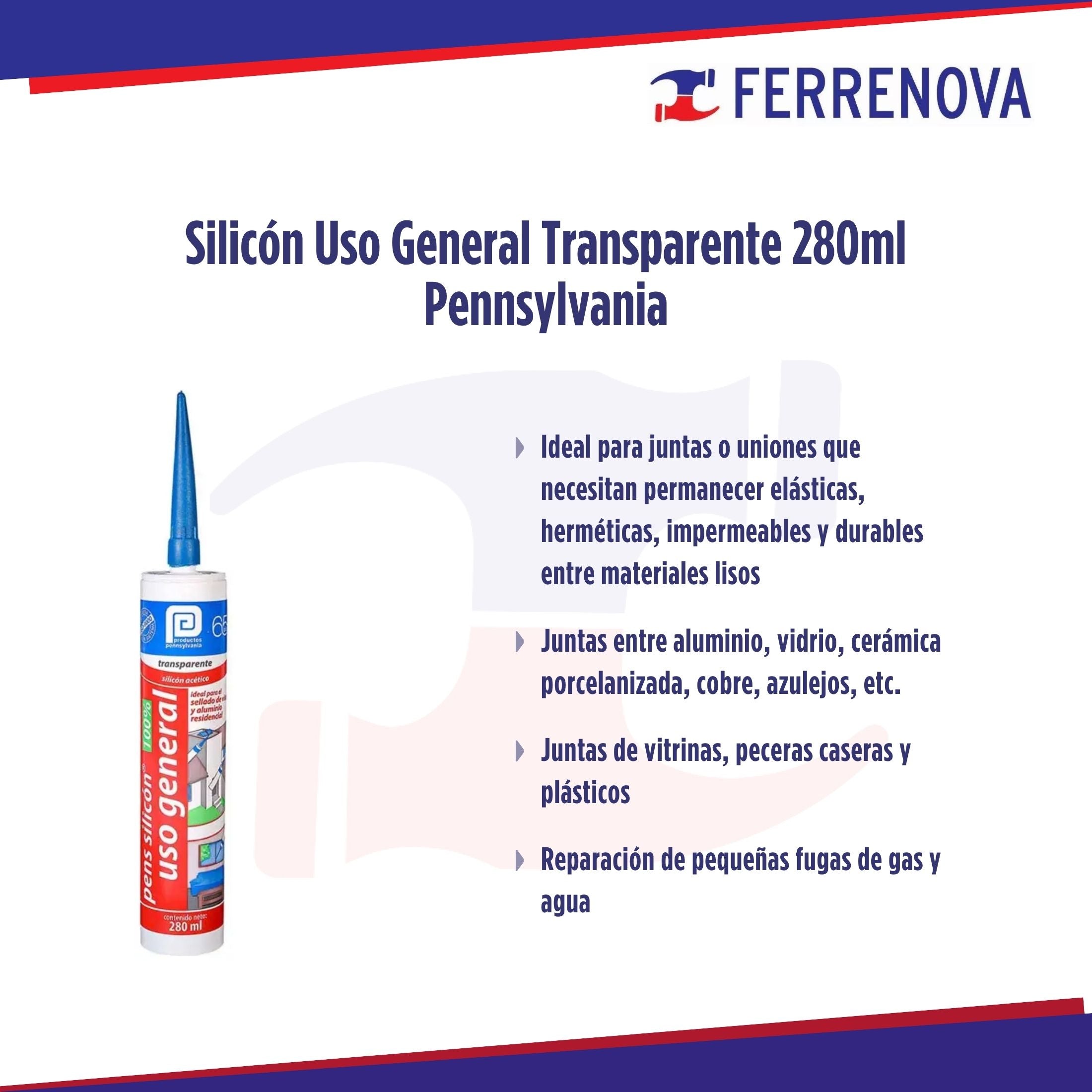 Silicón Uso General Transparente 280ml Pennsylvania