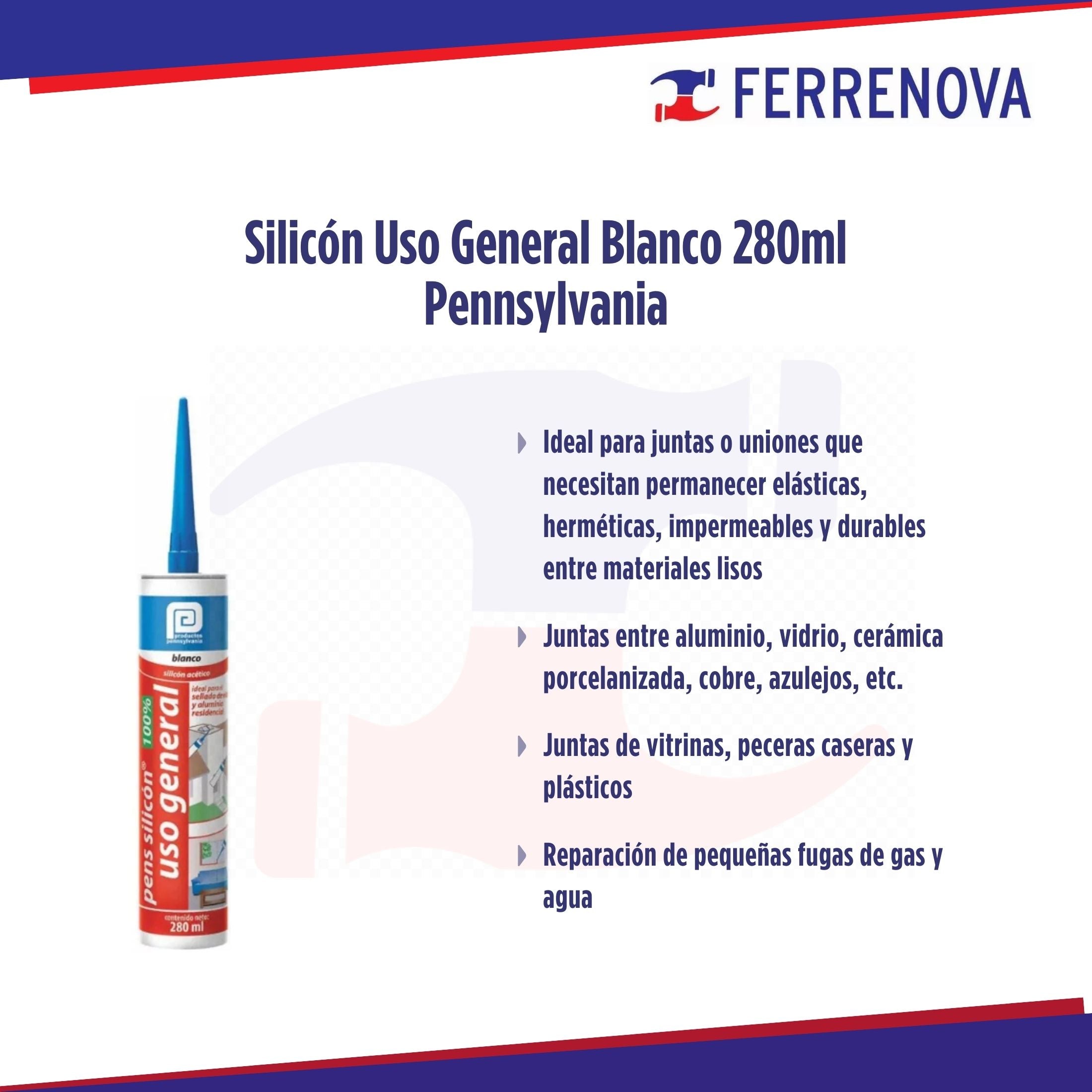 Silicón Uso General Blanco 280ml Pennsylvania
