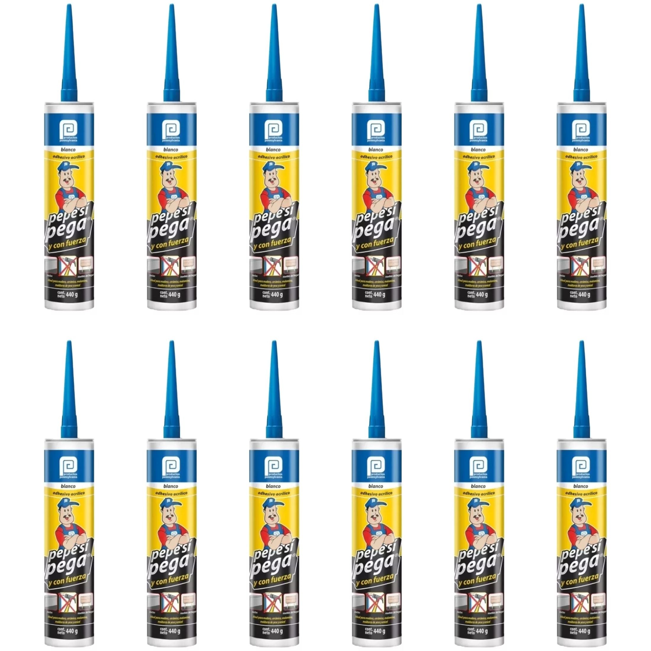 Adhesivo Acrílico Pepe Sí Pega Blanco 440gr Pennsylvania (12 Piezas)