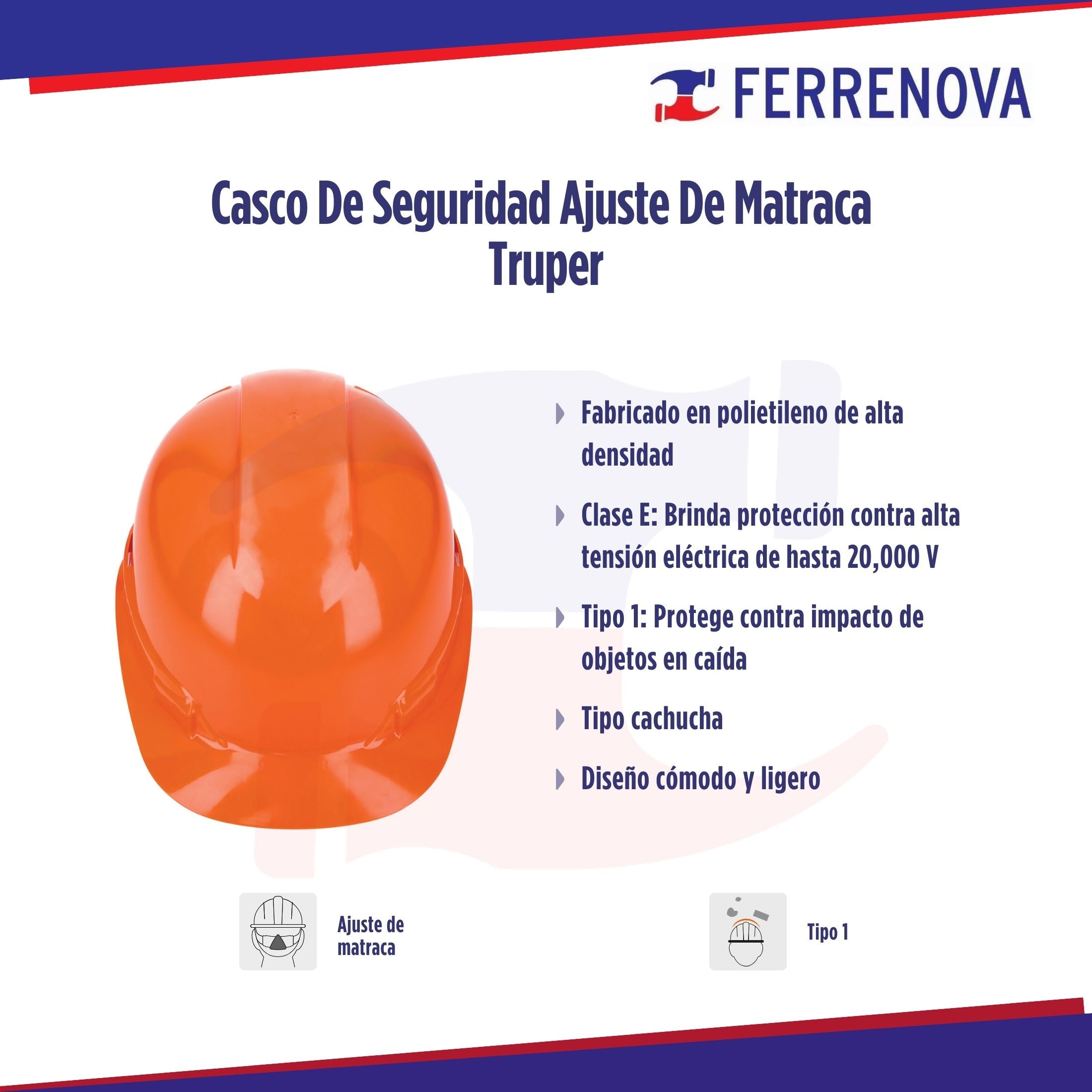 Casco De Seguridad Ajuste De Matraca Truper 14292