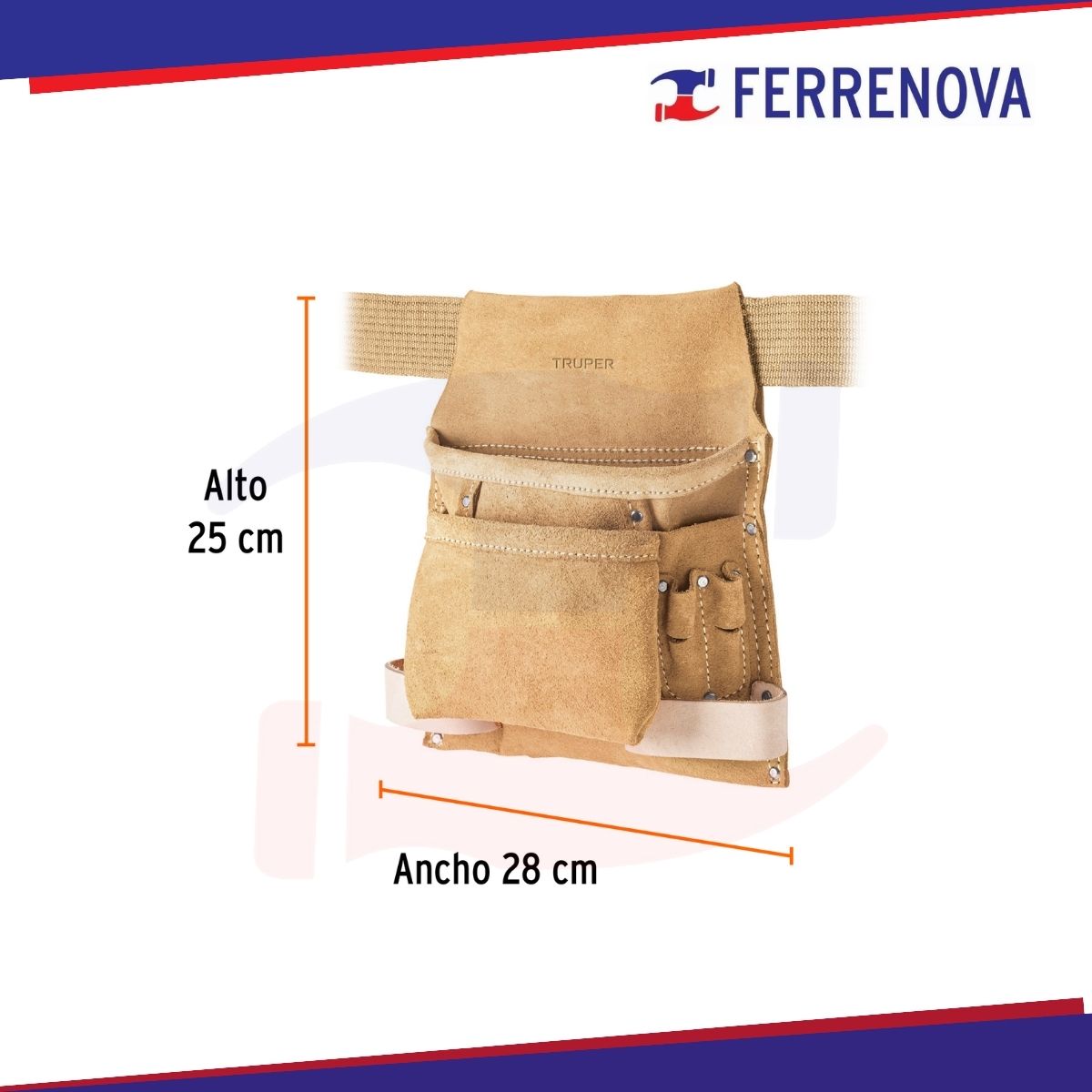 Porta Herramientas De Carnaza Con 10 Compartimentos Truper 11533