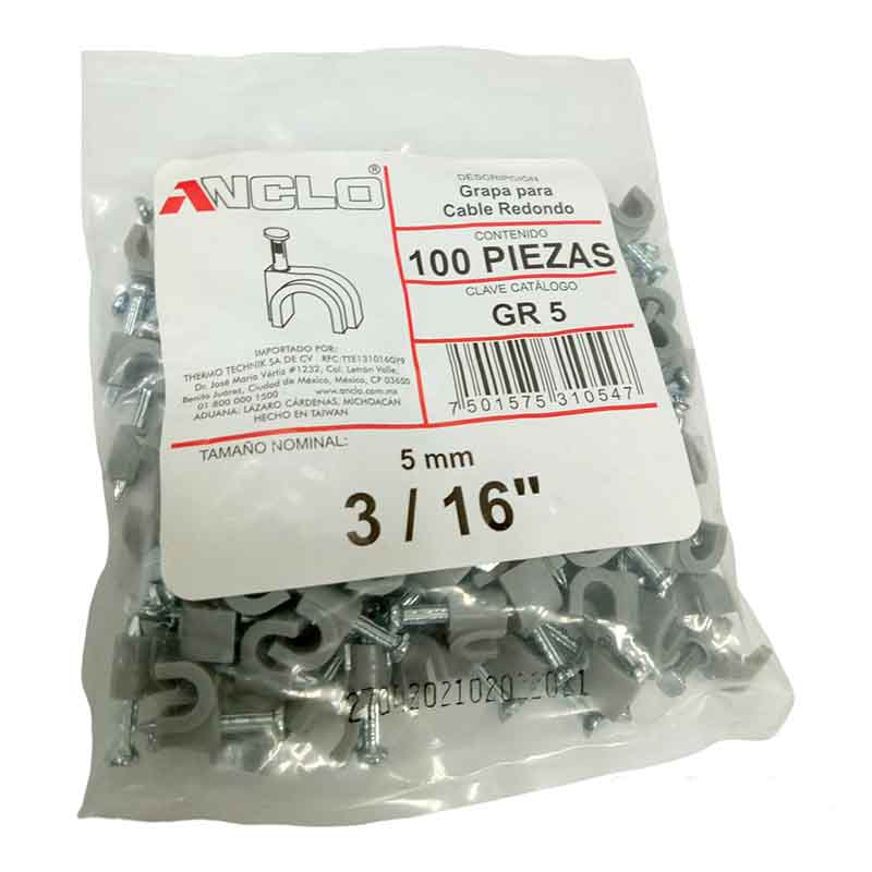 Grapa Para Cables Redondos 3/16" Gr5 Anclo