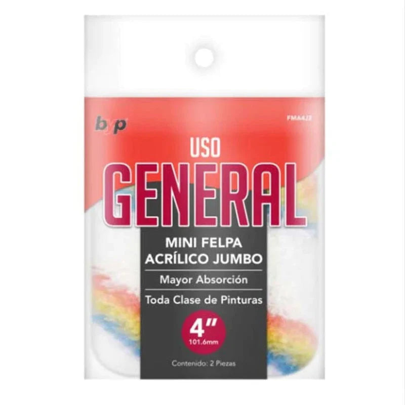 Mini Repuesto Acrílico Para Rodillo 4'' 2 Piezas Fmp2 Byp