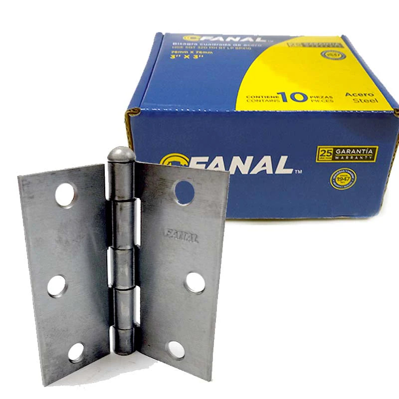 Bisagra Cuadrada Perno Suelto 3"x 3" Fanal 21A300 Caja de 10 Piezas