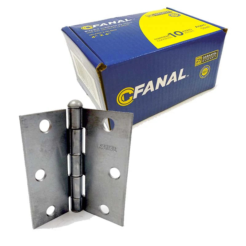 Bisagra Cuadrada Perno Suelto 4"x 4" Fanal  21A400 Caja de 10 piezas