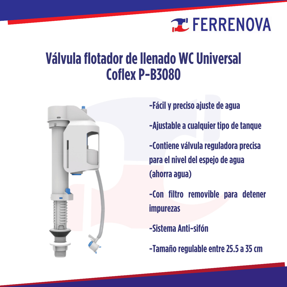 Válvula flotador de llenado WC Universal Coflex P-B3080