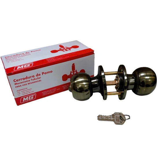 Cerradura Pomo Tubular Recamara Latón Antiguo Austral 209488