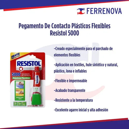 Resistol 5000 Plasticos Flexibles 21Ml