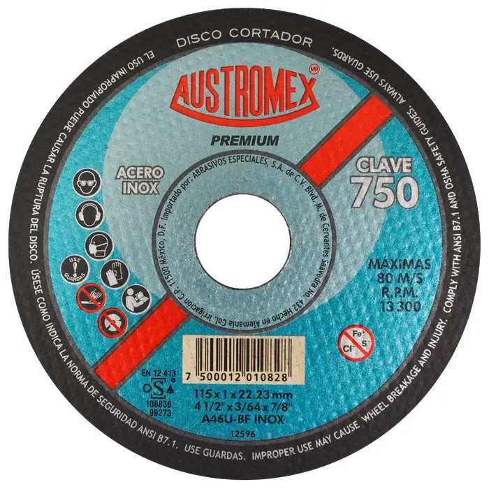 Disco Corte Inox 41/2X3/64 750 Austromex