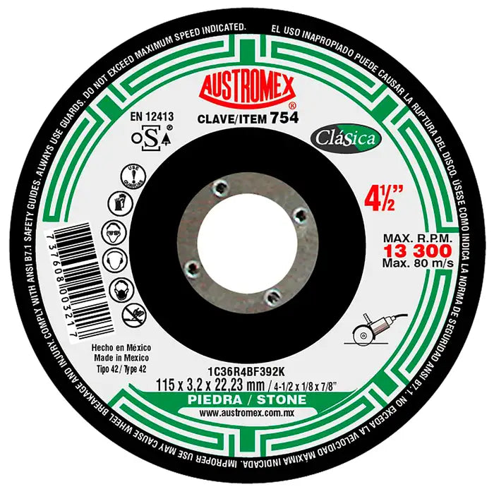 Disco C/Piedra 41/2"X1/8 754 Clasic Austromex