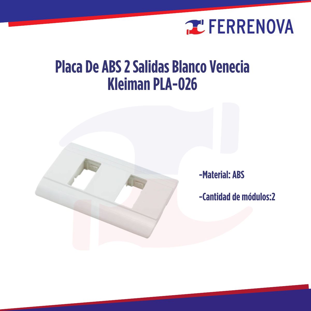 Placa De ABS 2 Salidas MarfiI Venecia Kleiman PLA-026