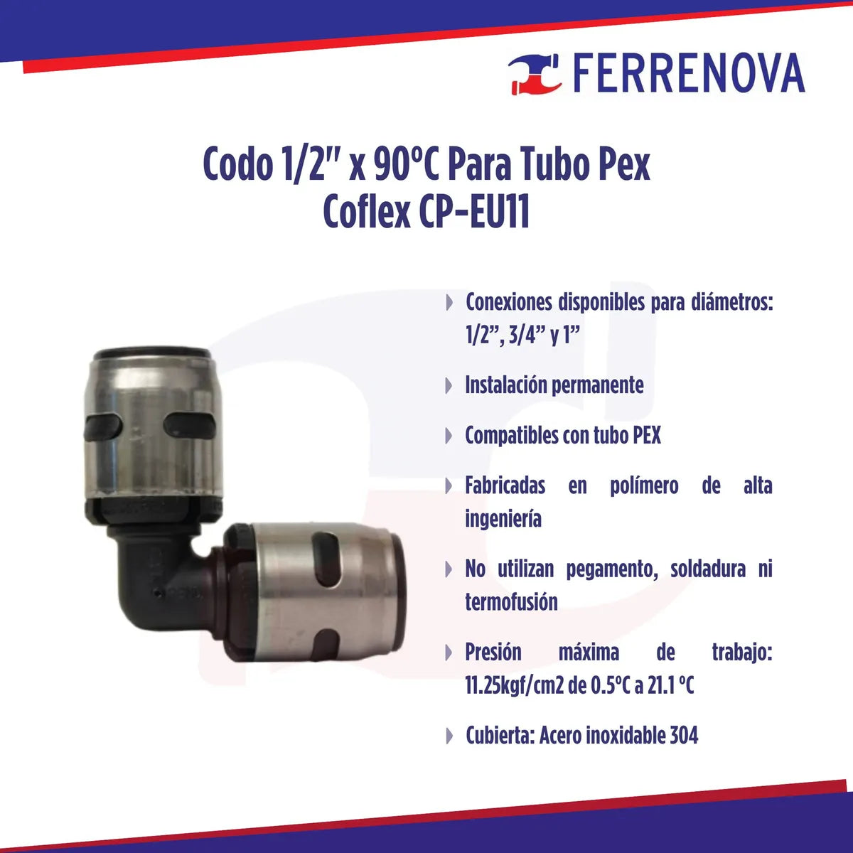 Codo 1/2 X 90 Para Tubo Pex Coflex Cp-eu11