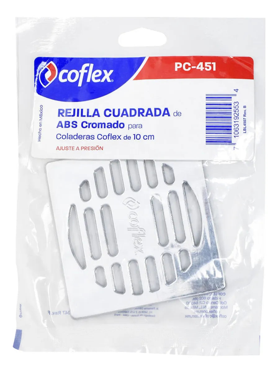 Rejilla Cuadrada De Abs Cromado P/coladeras Coflex Pc-451