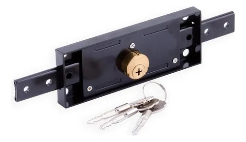 Cerradura para cortina o puerta metálica negra Austral 679 TT