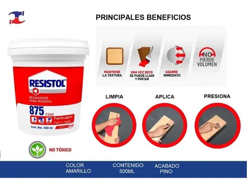Resanador Resistol 875 Para Madera Pino 500Ml