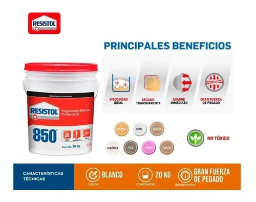 Resistol 850 Blanco Cubeta Con 20Kgs
