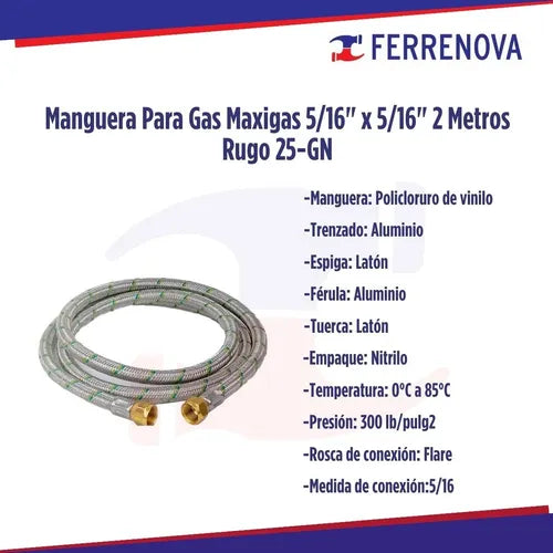 Alimentador Maxigas 25-Gn 3/8X3/8X2Mts Rugo