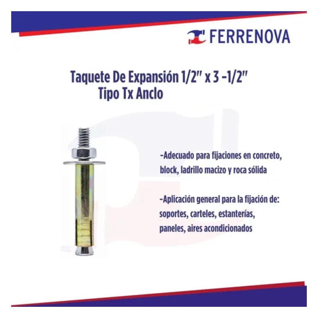 Taquete Tx-/2" X 3 1/2" Anclo