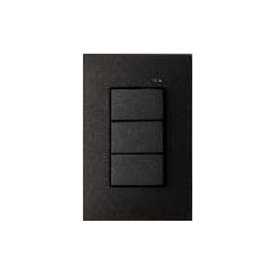Placa 3 Salida 3 Interiores 2 Vías Negro 2500265-098 S25 Simón