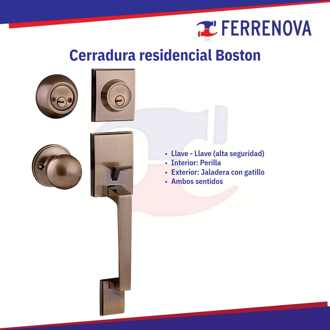Cerradura residencial Latón Antiguo 6305 DEXTER Boston
