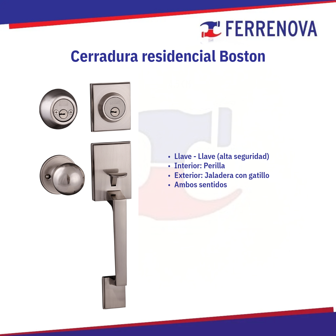 Cerradura residencial Níquel Satinado 6306 DEXTER Boston
