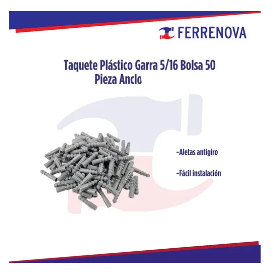 Taquete Garras 5/16 50 Piezas Anclo