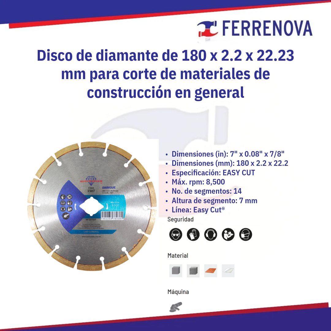 Disco Diamante 1507 175X2X22.2 Austromex