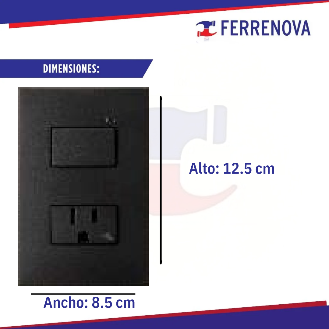 Placa 2 Salidas 1 Interior 2 Vías +1 Toma corriente Negro 25263-098 S25 Simon